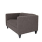 50" Charcoal And Dark Brown Loveseat