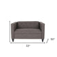 50" Charcoal And Dark Brown Loveseat