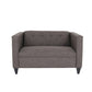 50" Charcoal And Dark Brown Loveseat