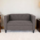 50" Charcoal And Dark Brown Loveseat