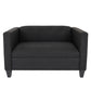 50" Charcoal And Dark Brown Loveseat