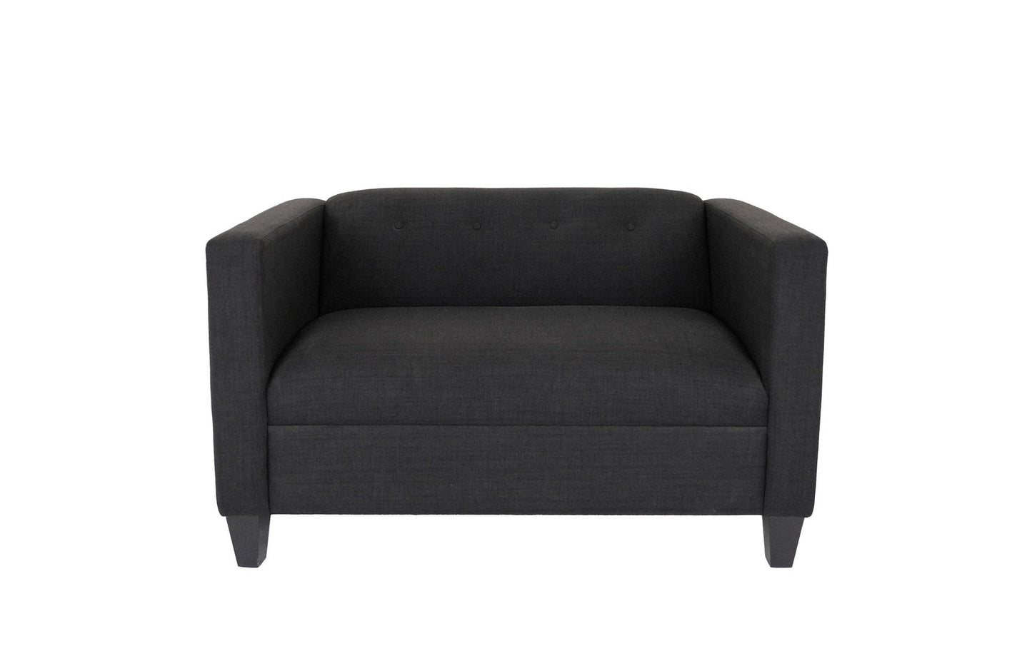 50" Charcoal And Dark Brown Loveseat