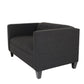 50" Charcoal And Dark Brown Loveseat