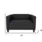 50" Charcoal And Dark Brown Loveseat