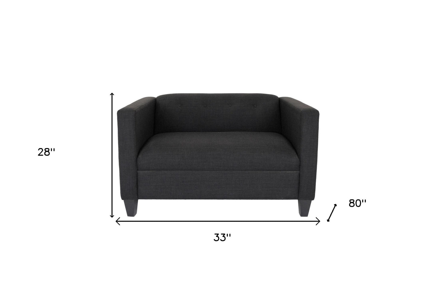 50" Charcoal And Dark Brown Loveseat