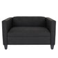 50" Charcoal And Dark Brown Loveseat