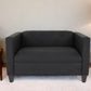 50" Charcoal And Dark Brown Loveseat