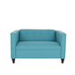 50" Teal Blue And Dark Brown Loveseat