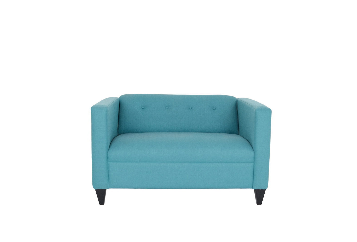 50" Teal Blue And Dark Brown Loveseat