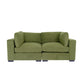 84" Forest Green And Dark Brown Loveseat