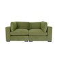 84" Forest Green And Dark Brown Loveseat