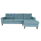 Blue Polyester Blend L Shaped Two Piece Sofa and Chaise Sectional