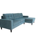 Blue Polyester Blend L Shaped Two Piece Sofa and Chaise Sectional