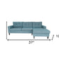 Blue Polyester Blend L Shaped Two Piece Sofa and Chaise Sectional