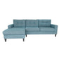 Blue Polyester Blend L Shaped Two Piece Sofa and Chaise Sectional