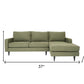 Green Polyester Blend Stationary L Shaped Two Piece Corner Sectional