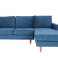 Navy Blue Polyester Blend L Shaped Two Piece Corner Sectional