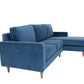 Navy Blue Polyester Blend L Shaped Two Piece Corner Sectional