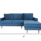 Navy Blue Polyester Blend L Shaped Two Piece Corner Sectional