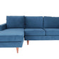 Navy Blue Polyester Blend L Shaped Two Piece Corner Sectional