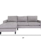 Gray Polyester Blend Stationary L Shaped Two Piece Corner Sectional