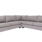 Gray Polyester Blend L Shaped Three Piece Corner Sectional