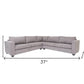 Gray Polyester Blend L Shaped Three Piece Corner Sectional