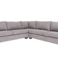 Gray Polyester Blend L Shaped Three Piece Corner Sectional