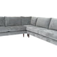 Silver Velvet L Shaped Three Piece Sectional