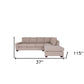 Tan Polyester Blend Stationary L Shaped Two Piece Corner Sectional