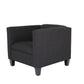 30" Black And Dark Brown Polyester Blend Arm Chair