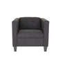 30" Black And Dark Brown Polyester Blend Arm Chair