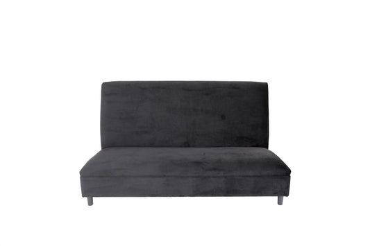 72" Black And Silver Velvet Loveseat