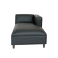 54" Black Faux Leather Lounge Chair