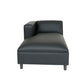 54" Black Faux Leather Lounge Chair