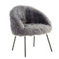 28" Gray And Black Faux Fur Arm Chair