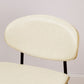 Set of Two Off White And Black Upholstered Faux Leather Curved Back Dining Side Chairs