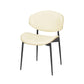 Set of Two Off White And Black Upholstered Faux Leather Curved Back Dining Side Chairs