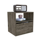 21" Brown Faux Wood Nightstand With Storage