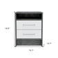 20" Gray Two Drawer Faux Wood Nightstand