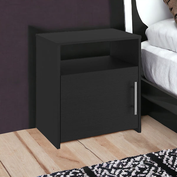 23 Black Faux Wood Nightstand With Storage