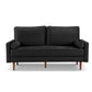 69" Black Velvet Sofa And Toss Pillows With Dark Brown Legs