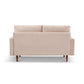 69" Beige Velvet Sofa With Dark Brown Legs