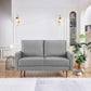 57" Gray And Dark Brown Velvet Loveseat