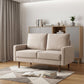 57" Beige And Dark Brown Velvet Loveseat