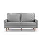 69" Gray Velvet Sofa With Dark Brown Legs