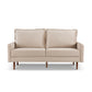 69" Beige Velvet Sofa With Dark Brown Legs