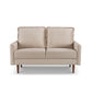 57" Beige And Dark Brown Velvet Loveseat