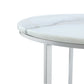 Set of Two White And Gold Genuine Marble And Iron Round Nested Coffee Tables