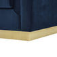 84" Navy Blue Velvet Sofa With Legs